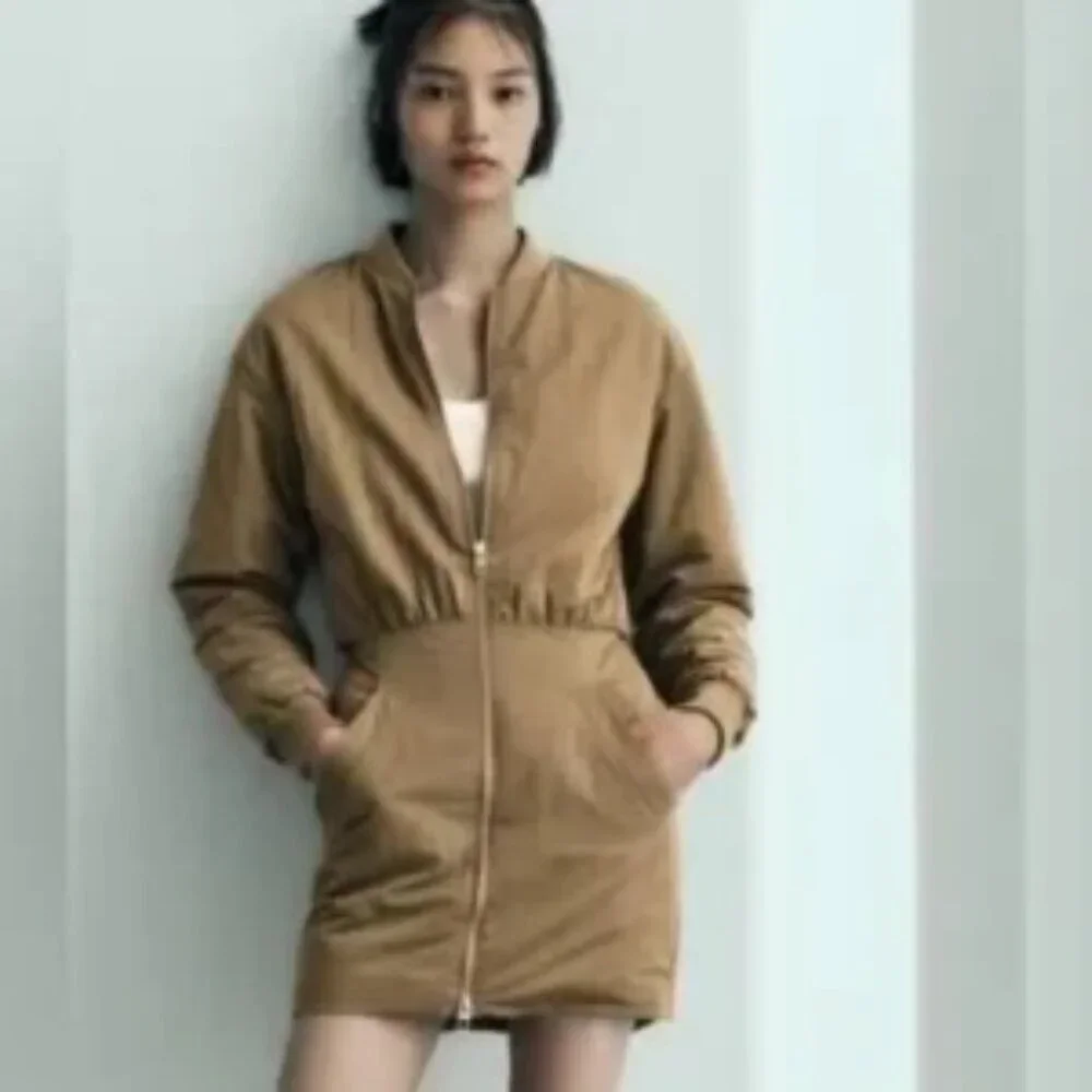 Zara NWT Puff Bomber Full Zip Mini Dress XS MINIMALIST QUIET FLEX MODERN COUTURE - Picture 14 of 17